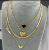"Hearts" Necklace, (OC103)18K Gold Plated Steel