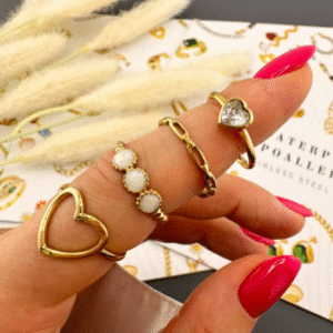 "Heart" Ring, 18K Gold Plated Steel