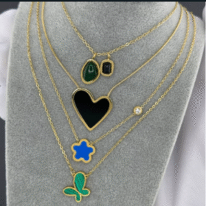 "Heart" Necklace, (OC101)18K Gold Plated Steel