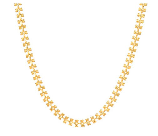 Interconnected heart shapes necklace, 18K Gold Plated Steel - Image 2