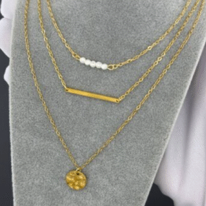 Necklace, 18K Gold Plated Steel