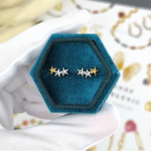 "Stars" Earrings, 18K Gold Plated Steel