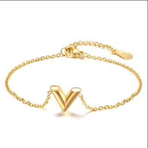 "V" Bracelet, 18K Gold Plated Steel